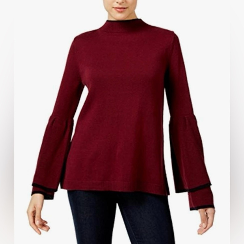 Style & Co. Petite Ruffled Bell Sleeve Sweater Size Small